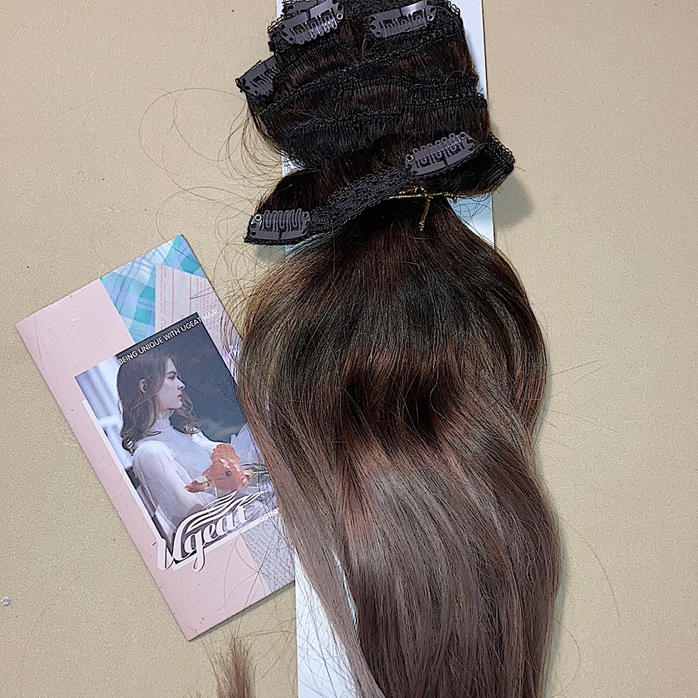 Human Hair Clipin Extensions 16”